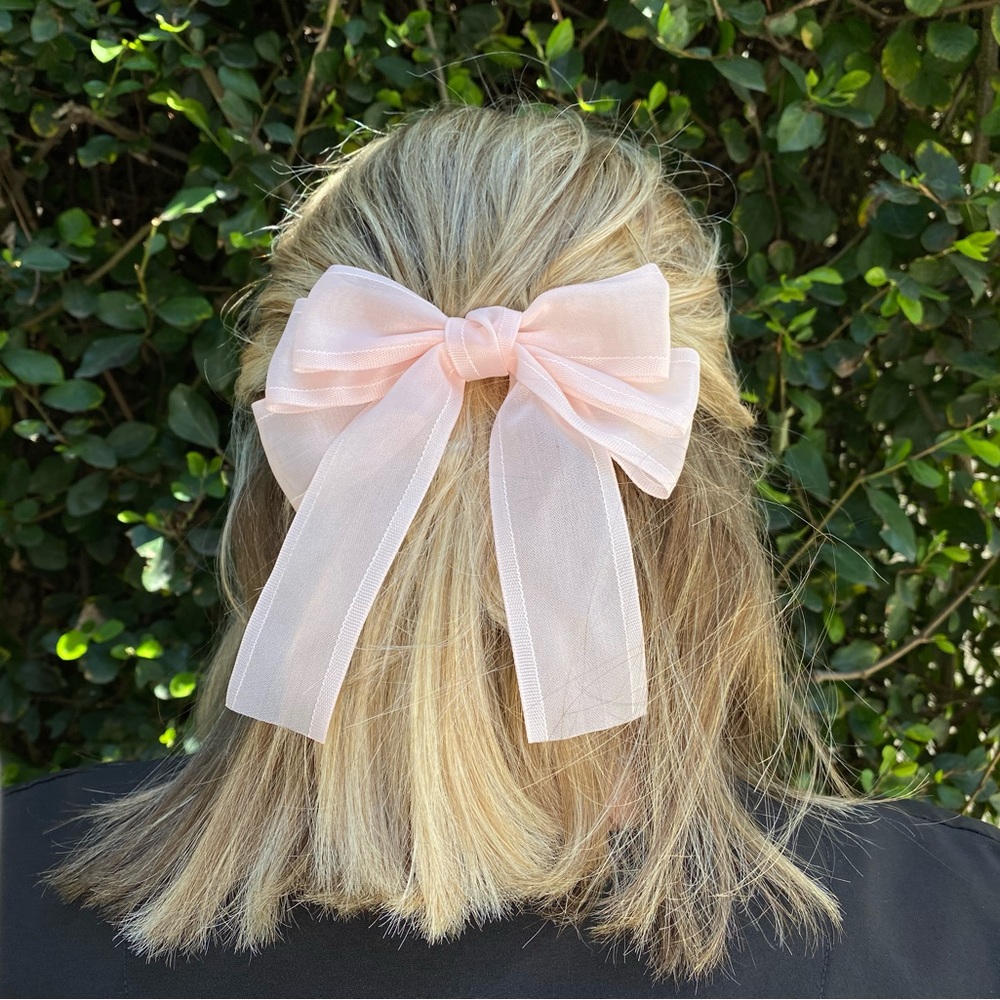 Light pink Clip on hair Bow